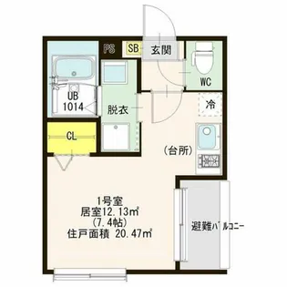 ハーモニーテラス八田Ⅲ【1階】の間取り