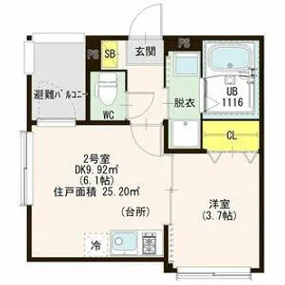 ハーモニーテラス八田Ⅲ【1階】の間取り