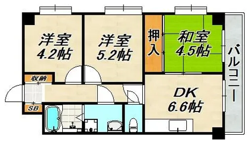 ウィング長田北町【8階】の間取り