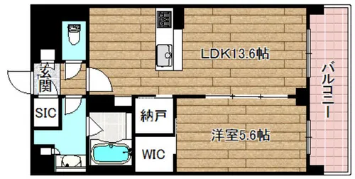 レフィシア高槻【504号室】の間取り