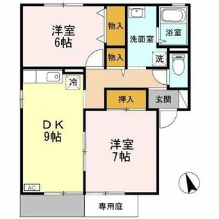 セピアコートB棟【1階】の間取り