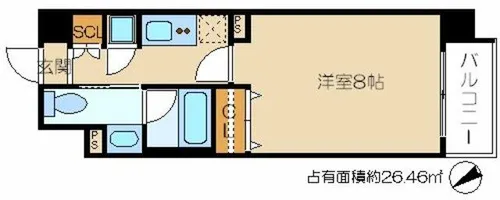 レジディア洛北【4階】の間取り