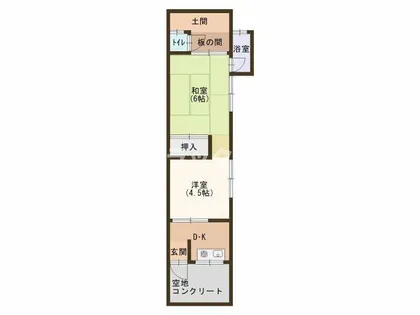 大阪府守口市金田町3丁目【テラスハウス】の間取り