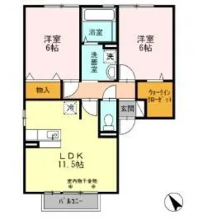 泰山木苑 C棟【2階】の間取り
