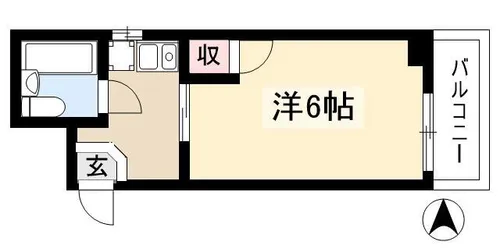 シティハウス今池【301号室】の間取り