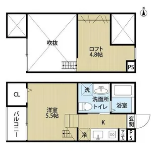 フェリオ平安通【205号室】の間取り