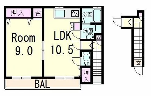 グリーンハウス近江【2階】の間取り