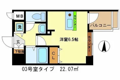 プレサンス京都三条大橋東山苑【2階】の間取り
