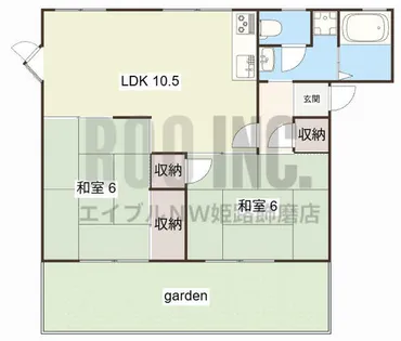 叶い坂【2-1号室】の間取り