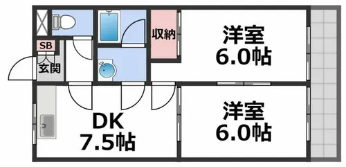 パシフィック高井田本通【2階】の間取り