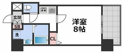 S-RESIDENCE緑橋駅前【6階】の間取り