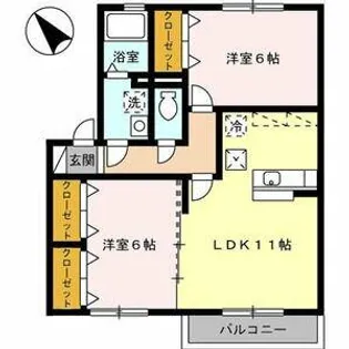カメリア Ⅰ【101号室】の間取り