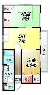 グリーンハイツ志紀Ⅱ【2階】の間取り