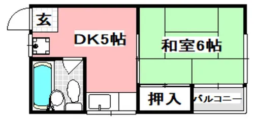 奥田コーポ【205号室】の間取り