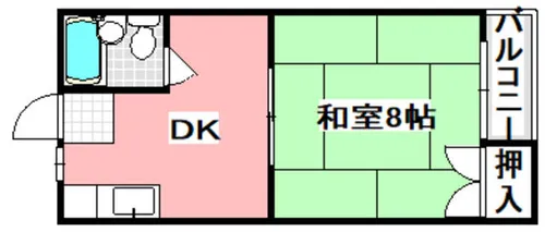 コーポ大垣【107号室】の間取り