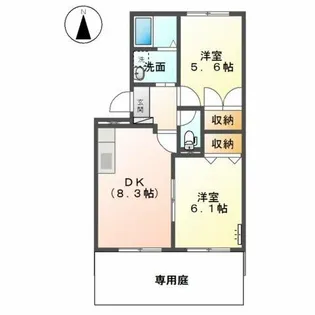 エバーグリーン【1階】の間取り