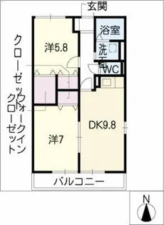 ハイム白山I・II【I202号室】の間取り