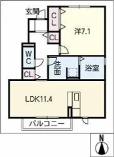 サン フローラ【1階】の間取り
