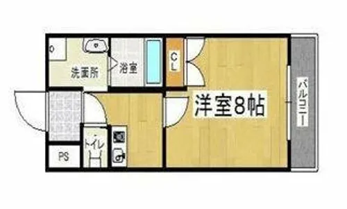 エイチ ツー オー新町Ⅱ【3階】の間取り