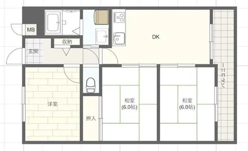ロイヤルコーポ野田【9階】の間取り