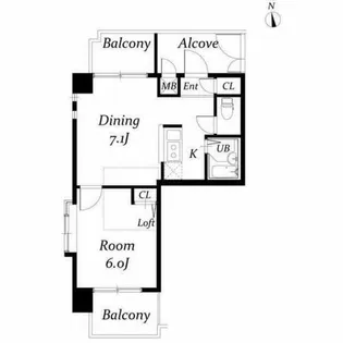 置地マンション【5階】の間取り
