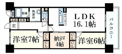 キャッスルコート東雲【2階】の間取り