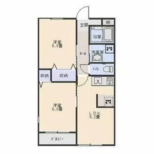 フルーレ辻町【301号室】の間取り