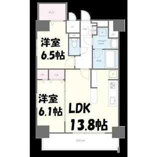 2LDKの間取り画像