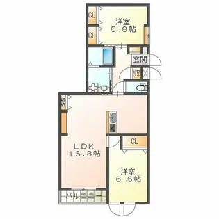 ワコーレヴィアーノ垂水霞ヶ丘【2階】の間取り