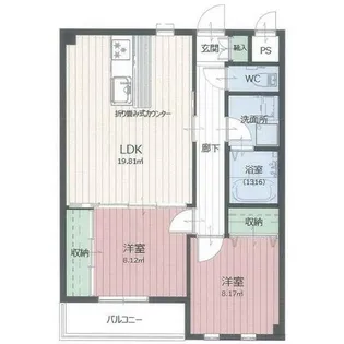 Casa Bella【3B号室】の間取り