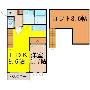 Creo八田弐番館【1階】の間取り
