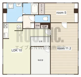 Bright and Fan Terrace【4F号室】の間取り