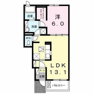 フル-ル・ド・クオ-レ【1階】の間取り