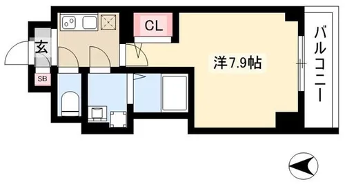 エスプレイス上前津レガシー【0203号室】の間取り