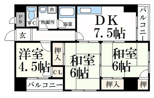 ジヴェルニー岡田【7階】の間取り