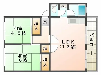 名谷農住団地D棟【4階】の間取り