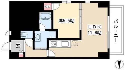 スタジオスクエア大須【407号室】の間取り