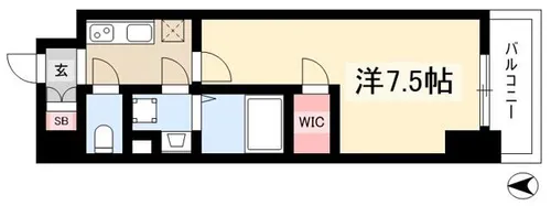 エスリード上前津ツヴァイテ【1403号室】の間取り