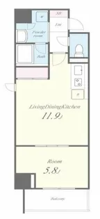 Residence Tresor Dieu【7階】の間取り