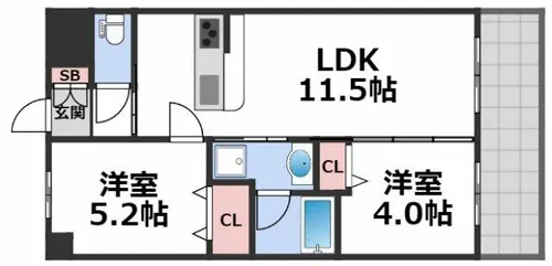 クリスタルコート【7階】の間取り