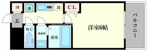 プレサンス四天王寺前夕陽ヶ丘 凛宮【7階】の間取り