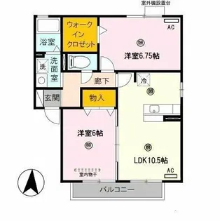 エリシオン日高A棟【202号室】の間取り