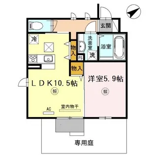エルポルト 悠 B棟【1階】の間取り