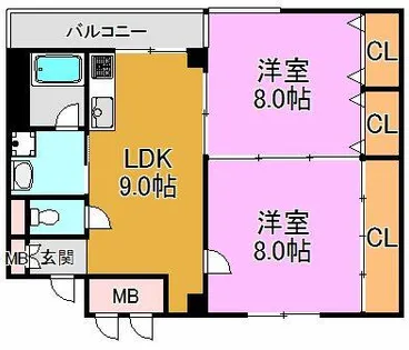メゾンドボヌール【1階】の間取り