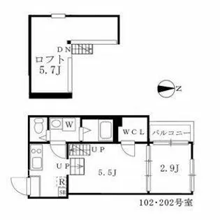 ハーモニーテラス栄生【1階】の間取り