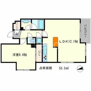 レジディア洛北【5階】の間取り