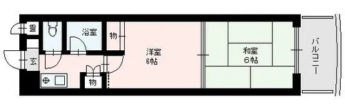ウエンズ奈良屋【302号室】の間取り