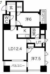 アルグラッド ザ・タワー心斎橋【25階】の間取り
