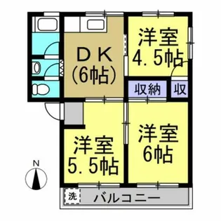 ハイツ大村 西館【201号室】の間取り