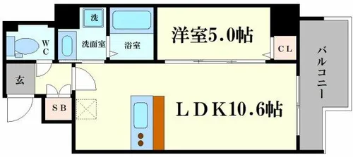 フェルザ福島【6階】の間取り